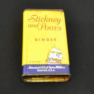 Vintage Spice Tin Stickney And Poors Ginger Boston Kitchen Decor Collectible